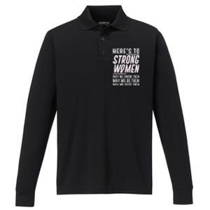 Here's To Strong Women Celebrate International Women's Day Performance Long Sleeve Polo