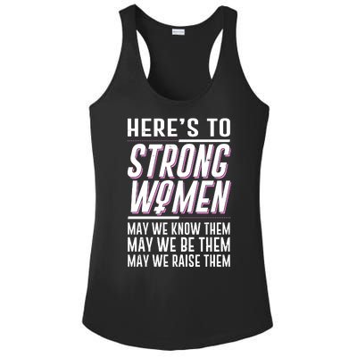 Here's To Strong Women Celebrate International Women's Day Ladies PosiCharge Competitor Racerback Tank