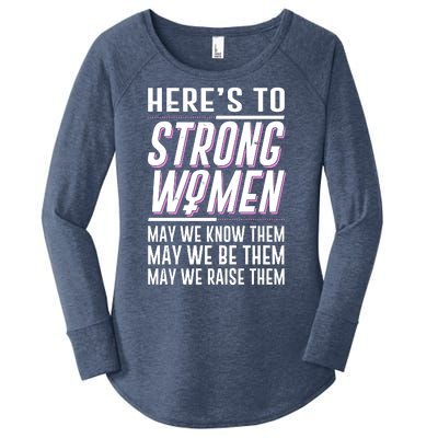 Here's To Strong Women Celebrate International Women's Day Women's Perfect Tri Tunic Long Sleeve Shirt