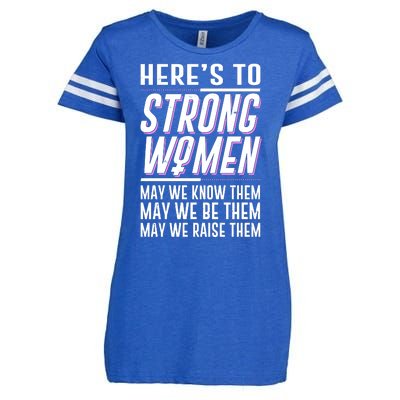 Here's To Strong Women Celebrate International Women's Day Enza Ladies Jersey Football T-Shirt