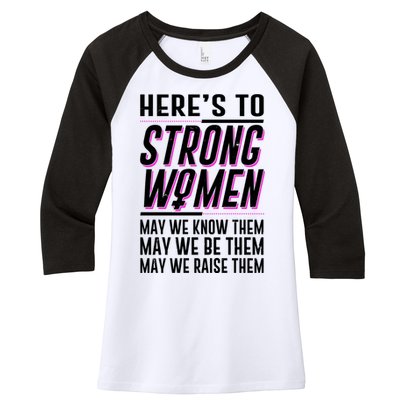 Here's To Strong Women Celebrate International Women's Day Women's Tri-Blend 3/4-Sleeve Raglan Shirt