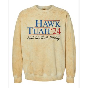 Hawk Tuah Spit On That Thang Colorblast Crewneck Sweatshirt