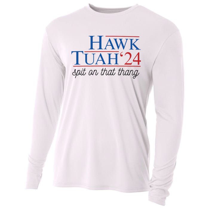 Hawk Tuah Spit On That Thang Cooling Performance Long Sleeve Crew