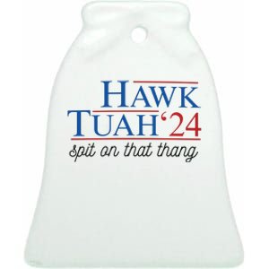 Hawk Tuah Spit On That Thang Ceramic Bell Ornament