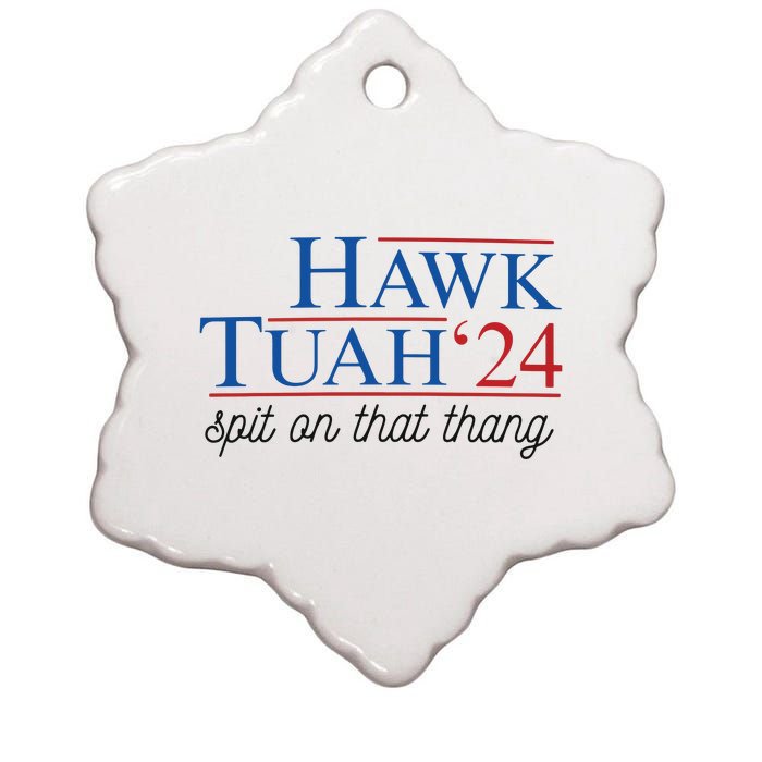 Hawk Tuah Spit On That Thang Ceramic Star Ornament