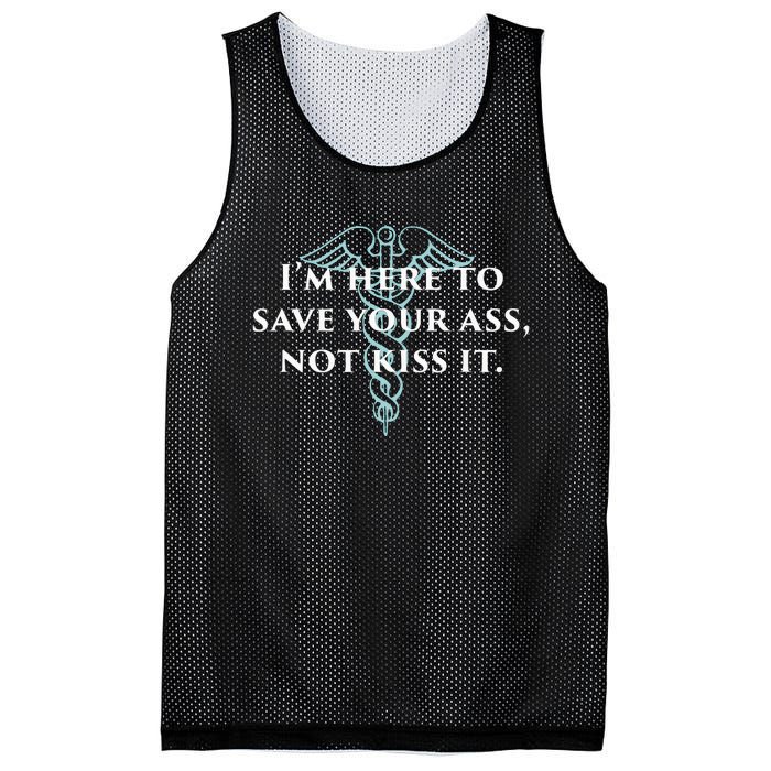 Here To Save Your Ass Not Kiss It Nurse Rn Mesh Reversible Basketball Jersey Tank