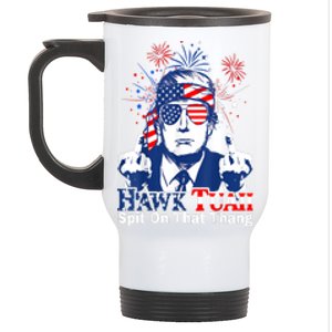 Hawk Tush Spit On That Thing 4th Of July Presidential Candidate Parody Gift Stainless Steel Travel Mug