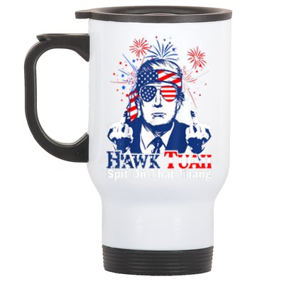 Hawk Tush Spit On That Thing 4th Of July Presidential Candidate Parody Gift Stainless Steel Travel Mug