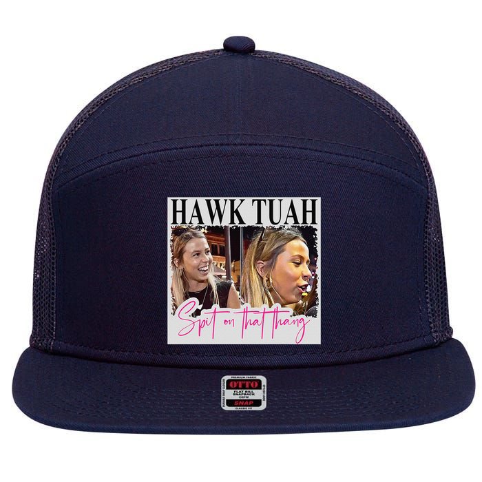 Hawk Tauh Spit On That Thang Funny Hawk Tauhmeme 2024 7 Panel Mesh Trucker Snapback Hat