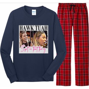 Hawk Tauh Spit On That Thang Funny Hawk Tauhmeme 2024 Long Sleeve Pajama Set