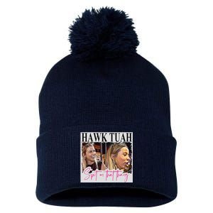 Hawk Tauh Spit On That Thang Funny Hawk Tauhmeme 2024 Pom Pom 12in Knit Beanie