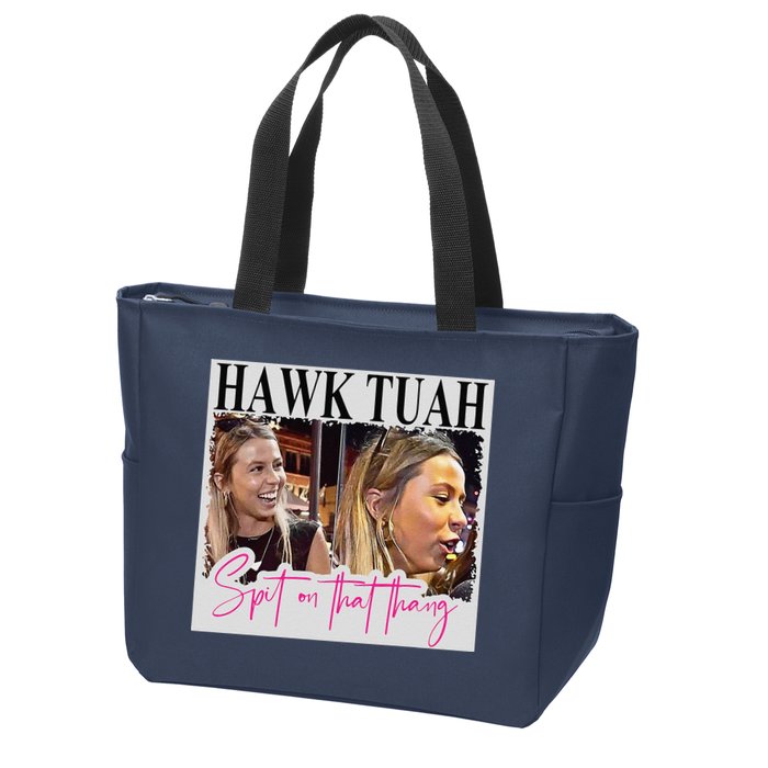 Hawk Tauh Spit On That Thang Funny Hawk Tauhmeme 2024 Zip Tote Bag