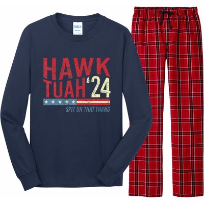 Hawk Tuah Spit On That Thang Hawk Thua Hawk Tua Long Sleeve Pajama Set