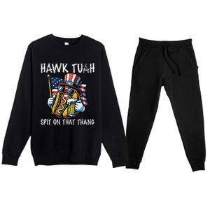 Hawk Tush Spit On That Thang Viral 4th Of July Wiener Parody Premium Crewneck Sweatsuit Set