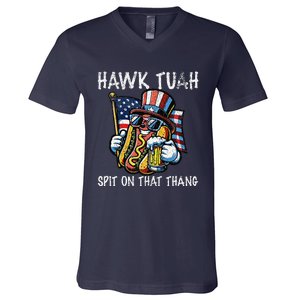 Hawk Tush Spit On That Thang Viral 4th Of July Wiener Parody V-Neck T-Shirt