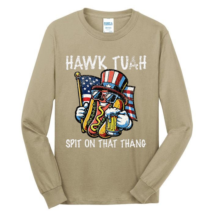 Hawk Tush Spit On That Thang Viral 4th Of July Wiener Parody Tall Long Sleeve T-Shirt