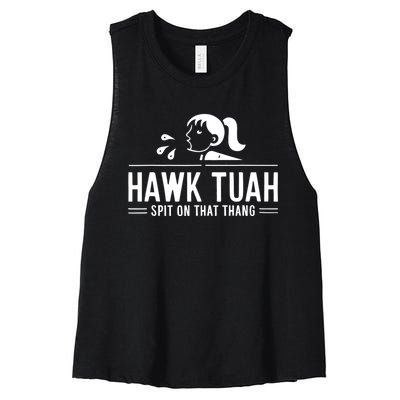 Hawk Tush Spit On That Thing Presidential Candidate Parody Women's Racerback Cropped Tank