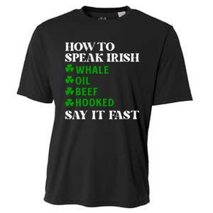 How To Speak Irish Say It Fast Funny Shamrock St Patrick Day Cooling Performance Crew T-Shirt