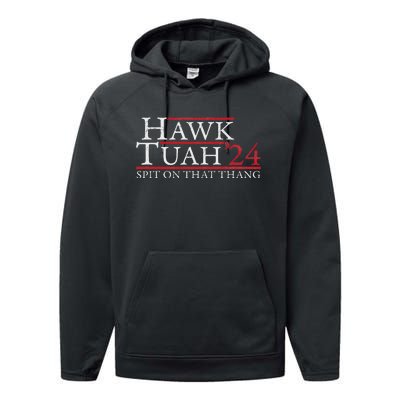 Hawk Tuah Spit On That Thing Candidate Parody Performance Fleece Hoodie