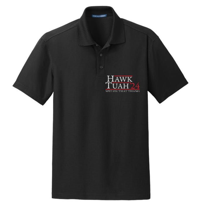 Hawk Tuah Spit On That Thing Candidate Parody Dry Zone Grid Polo