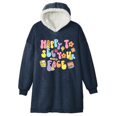 Happy To See Your Face Teacher Hooded Wearable Blanket