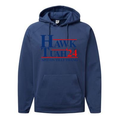 Hawk Tuah Spit On That Thang Performance Fleece Hoodie