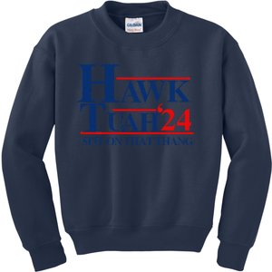 Hawk Tuah Spit On That Thang Kids Sweatshirt