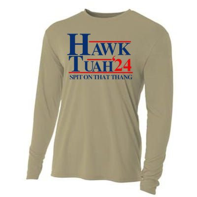 Hawk Tuah Spit On That Thang Cooling Performance Long Sleeve Crew