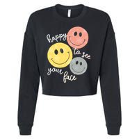 Happy To See Your Face Cropped Pullover Crew