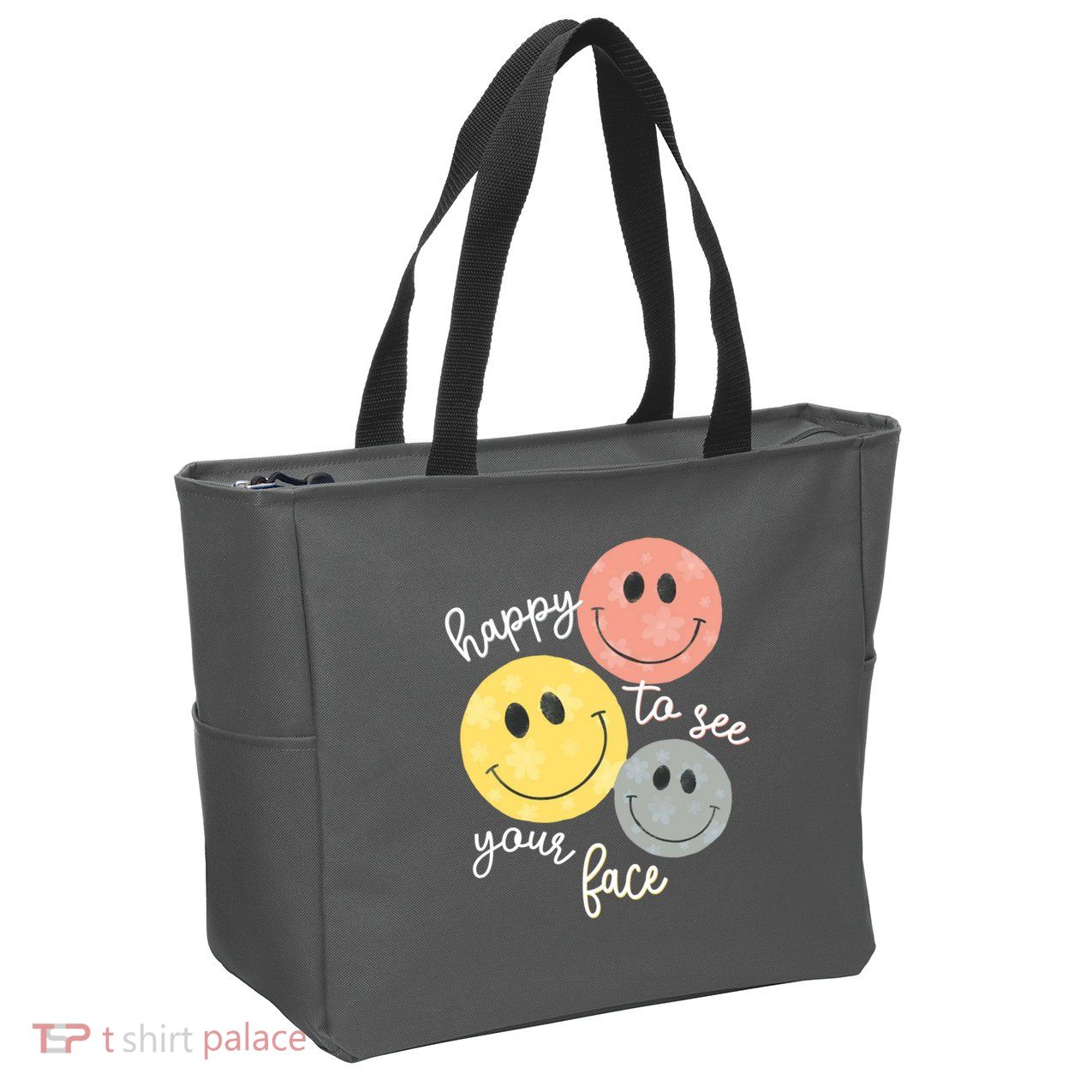 Happy To See Your Face Zip Tote Bag
