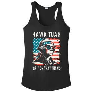 Hawk Tush Spit On That Thing Funny Georg Washington July 4th Ladies PosiCharge Competitor Racerback Tank