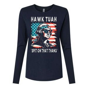 Hawk Tush Spit On That Thing Funny Georg Washington July 4th Womens Cotton Relaxed Long Sleeve T-Shirt