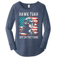 Hawk Tush Spit On That Thing Funny Georg Washington July 4th Women's Perfect Tri Tunic Long Sleeve Shirt