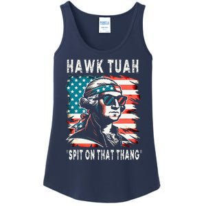 Hawk Tush Spit On That Thing Funny Georg Washington July 4th Ladies Essential Tank