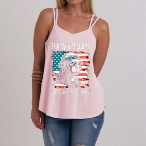 Hawk Tush Spit On That Thing Funny Georg Washington July 4th Women's Strappy Tank