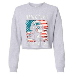 Hawk Tush Spit On That Thing Funny Georg Washington July 4th Cropped Pullover Crew