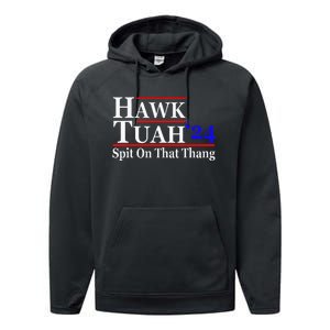 Hawk Tuah Spit On That Thing Presidential Candidate Parody Performance Fleece Hoodie