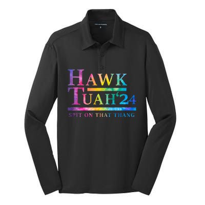 Hawk Tush Spit On That Thing Presidential Candidate Silk Touch Performance Long Sleeve Polo