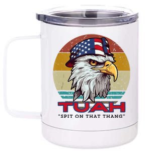 Hawk Tuah Spit On That Thang Hawk Tua Funny 12 oz Stainless Steel Tumbler Cup