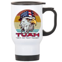 Hawk Tuah Spit On That Thang Hawk Tua Funny Stainless Steel Travel Mug