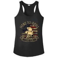 Here To Spill The Tea 4th Of July American Patriotic Vintage Ladies PosiCharge Competitor Racerback Tank