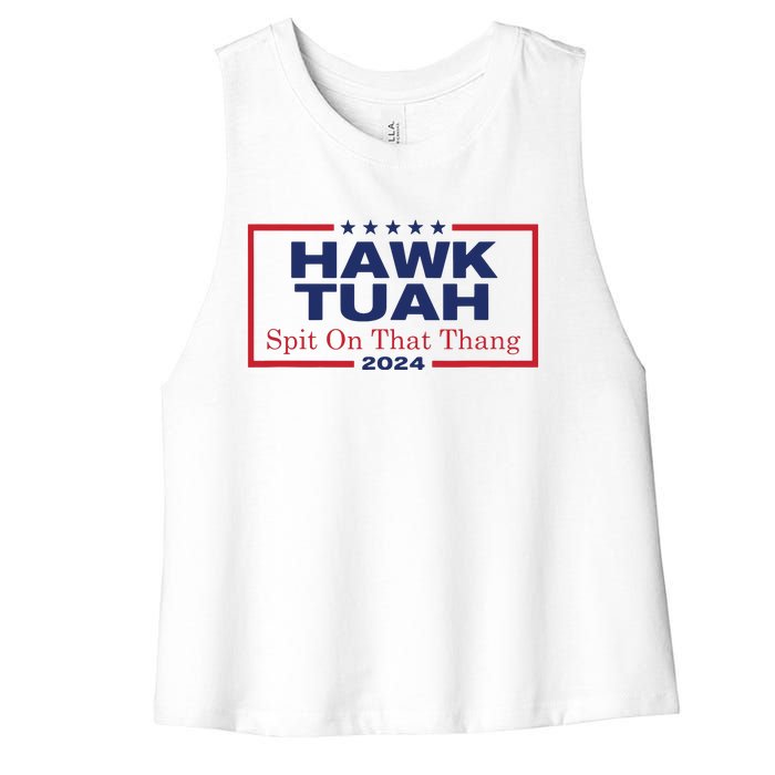 Hawk Tush Spit On That Thang Viral Election Parody Women's Racerback Cropped Tank