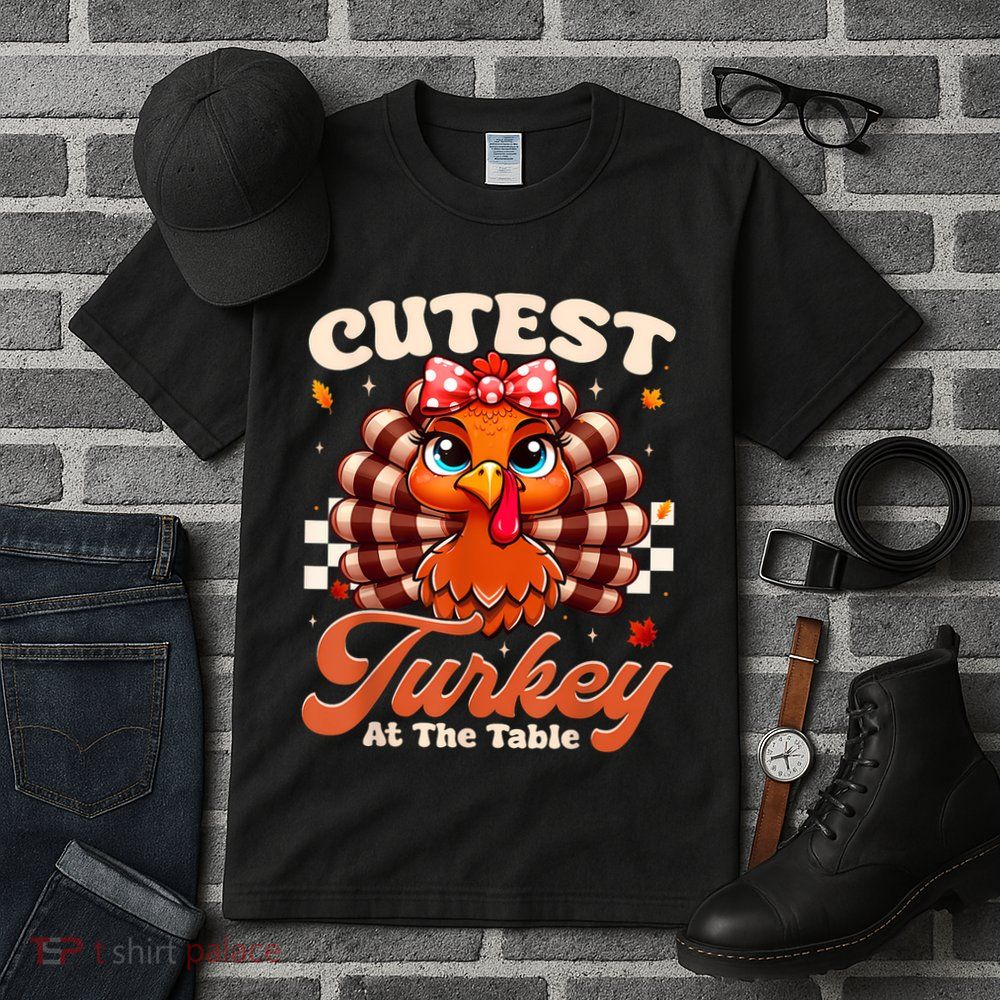 Happy Thanksgiving Shirts Girl Cutest Turkey At The Tables Tall T-Shirt