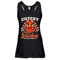 Happy Thanksgiving Shirts Girl Cutest Turkey At The Tables Ladies Essential Flowy Tank