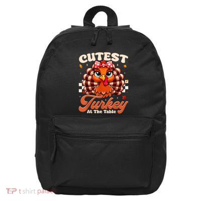 Happy Thanksgiving Shirts Girl Cutest Turkey At The Tables 16 in Basic Backpack