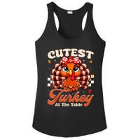 Happy Thanksgiving Shirts Girl Cutest Turkey At The Tables Ladies PosiCharge Competitor Racerback Tank