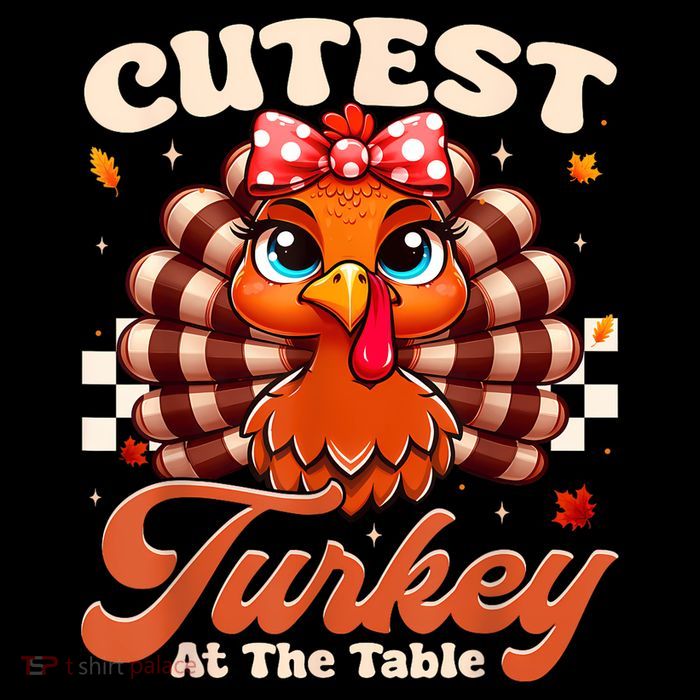 Happy Thanksgiving Shirts Girl Cutest Turkey At The Tables Cooling Performance Long Sleeve Crew