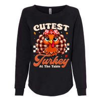 Happy Thanksgiving Shirts Girl Cutest Turkey At The Tables Womens California Wash Sweatshirt