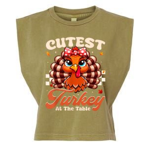 Happy Thanksgiving Shirts Girl Cutest Turkey At The Tables Garment-Dyed Women's Muscle Tee