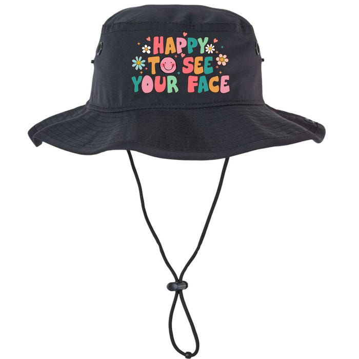 Happy To See Your Face First Day Of School Teacher Flower Legacy Cool Fit Booney Bucket Hat